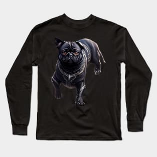 Pug in Sleek Panther Suit Long Sleeve T-Shirt